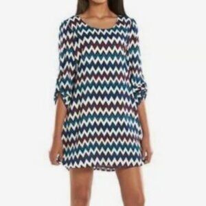 Speechless Shift Dress Chevron Pattern Mini Size Medium